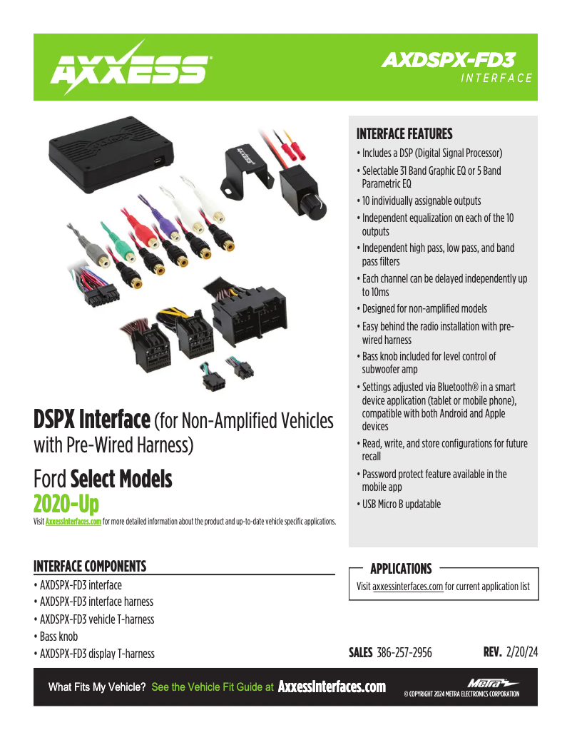 Page 1 of the manual Technical Sheet AXESS AXDSPX-FD3