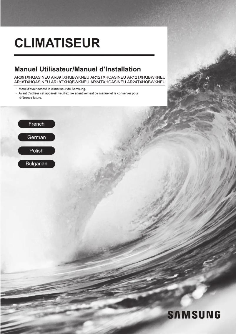 Page 1 of the manual User Manual Samsung AR24TXHQASIN