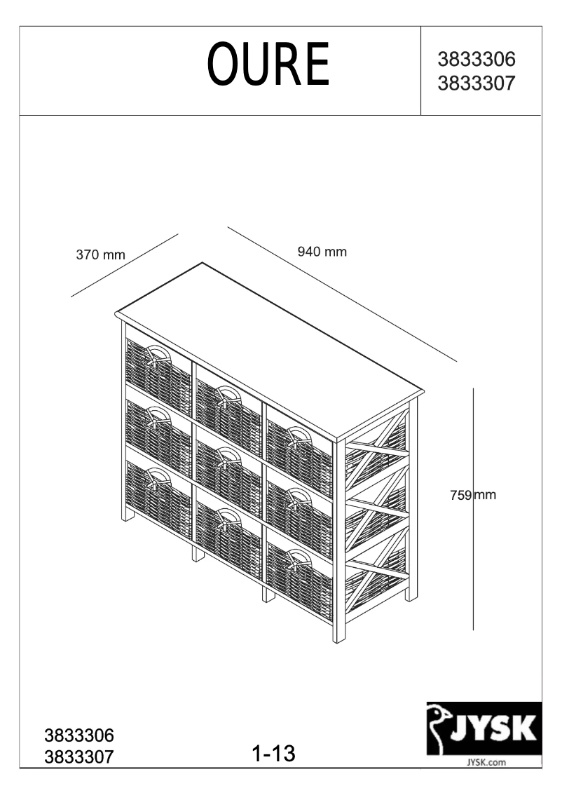 First page image of the manual for Oure (94x76x37)