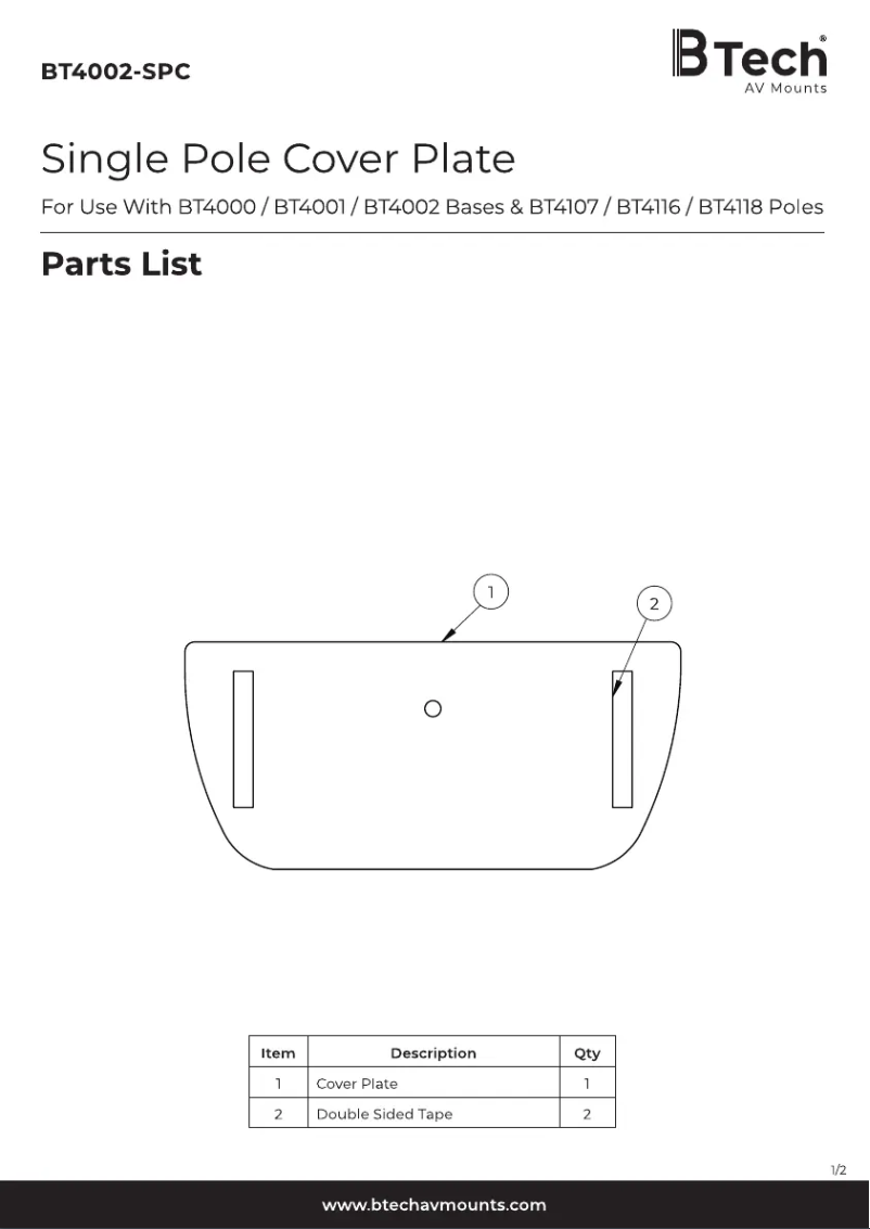 Page 1 of the manual User Manual B-Tech BT4002-SPC