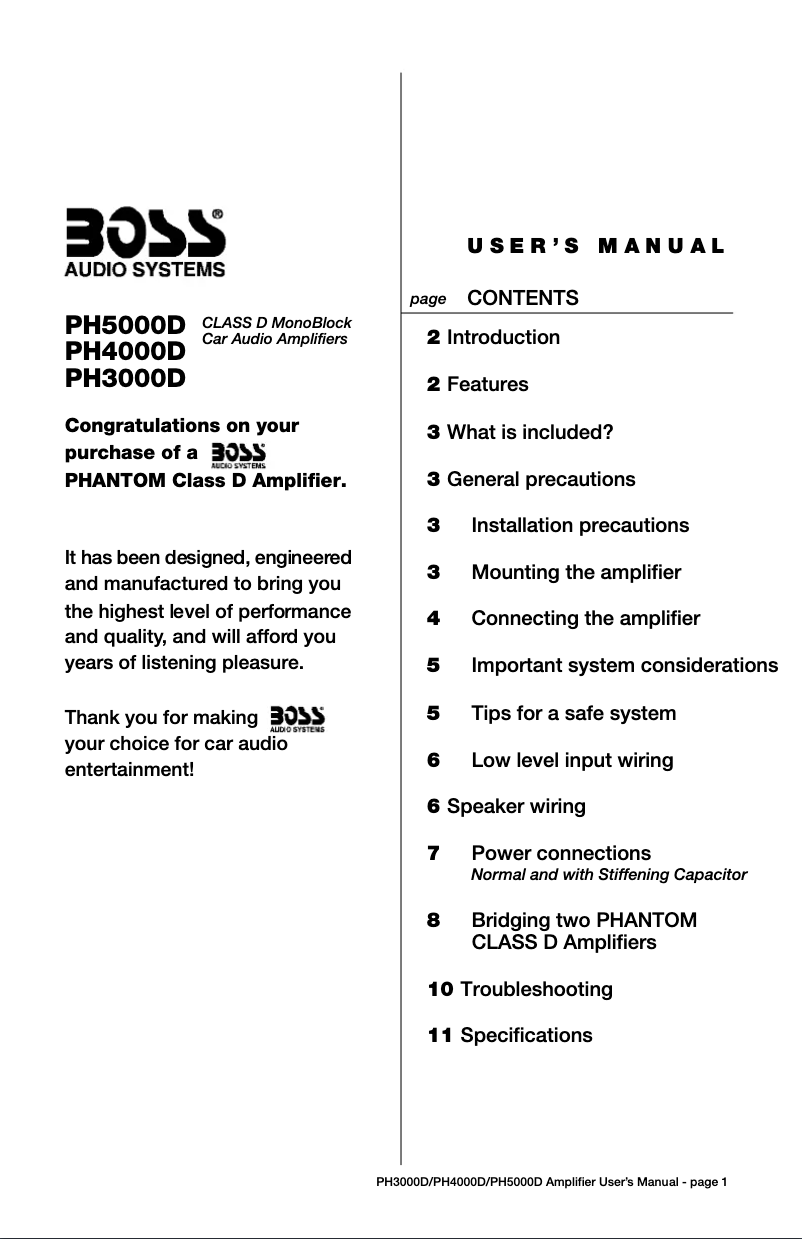 First page image of the manual for PH3000D