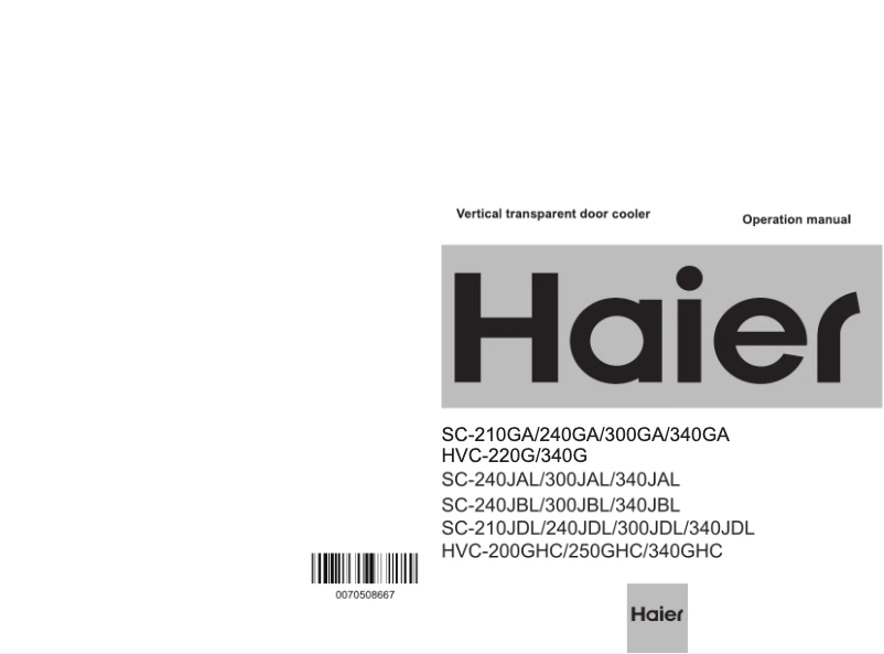Page 1 of the manual User Manual Haier SC-300GA