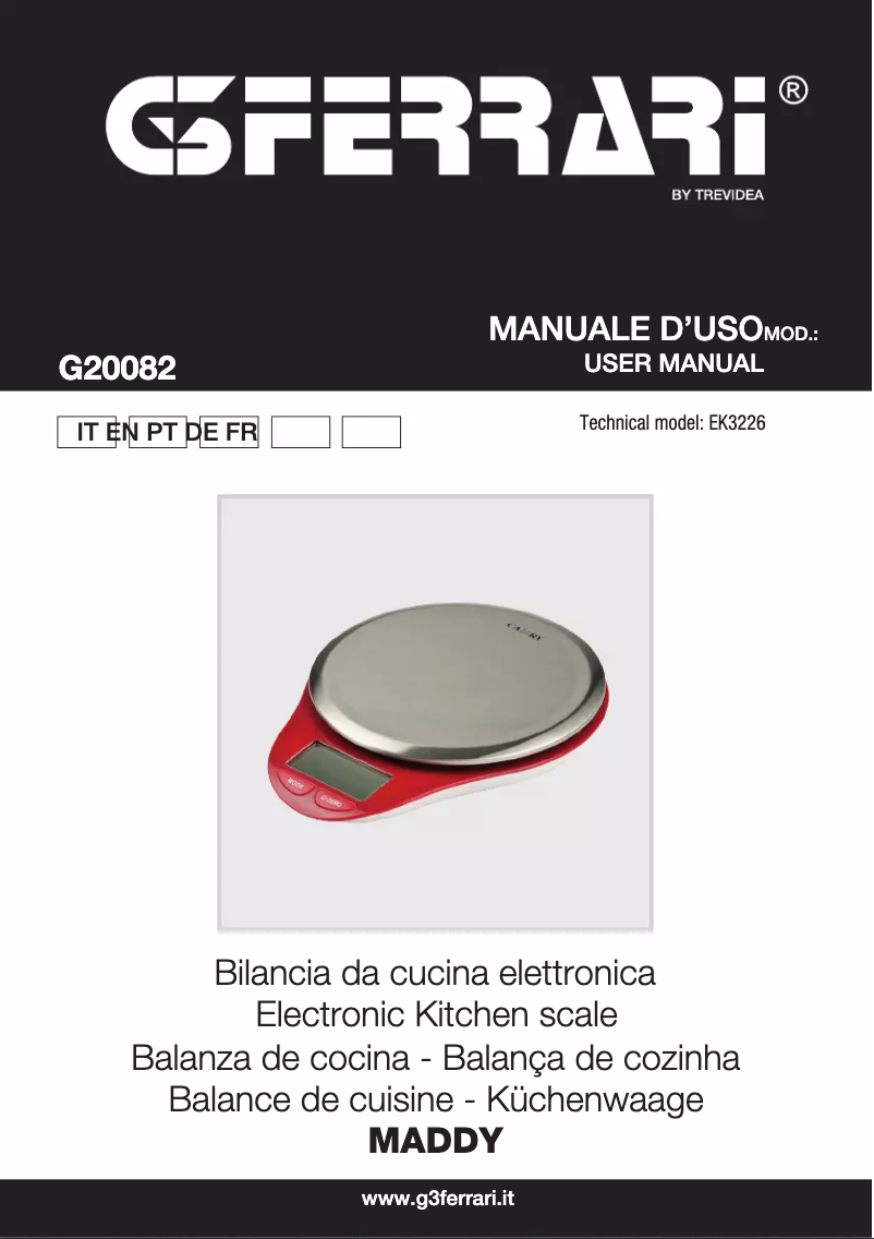 Image de la première page du manuel de l'appareil Maddy G20082