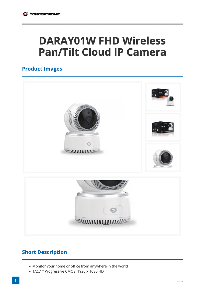 Page 1 of the manual Technical Sheet Equip DARAY 01