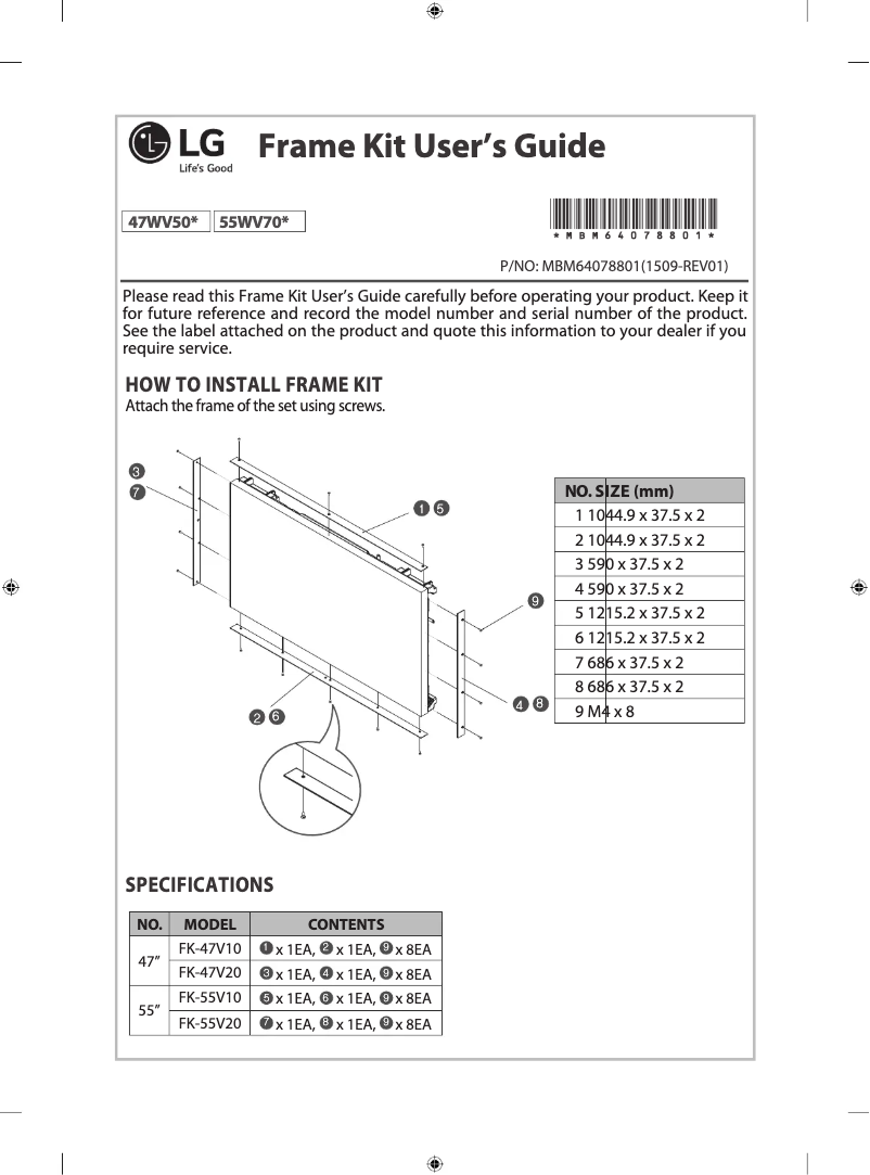Page 1 of the manual User Manual LG FK-47V20