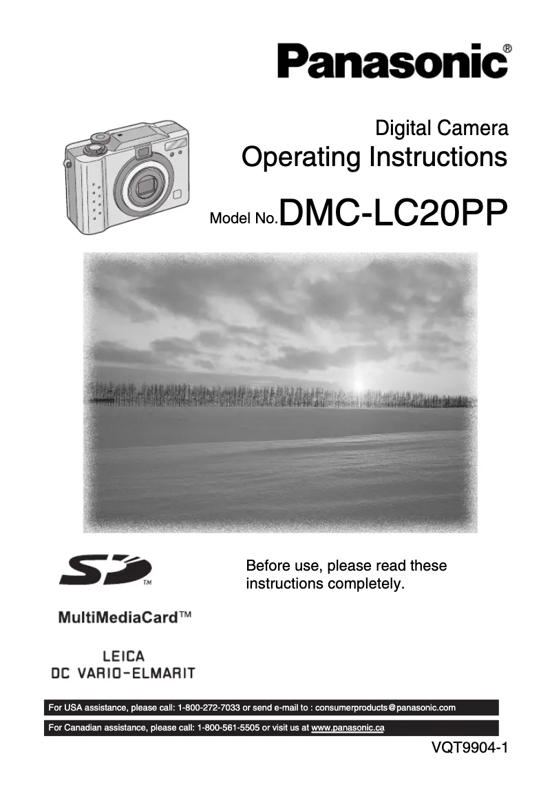 First page image of the manual for DMC-LC20
