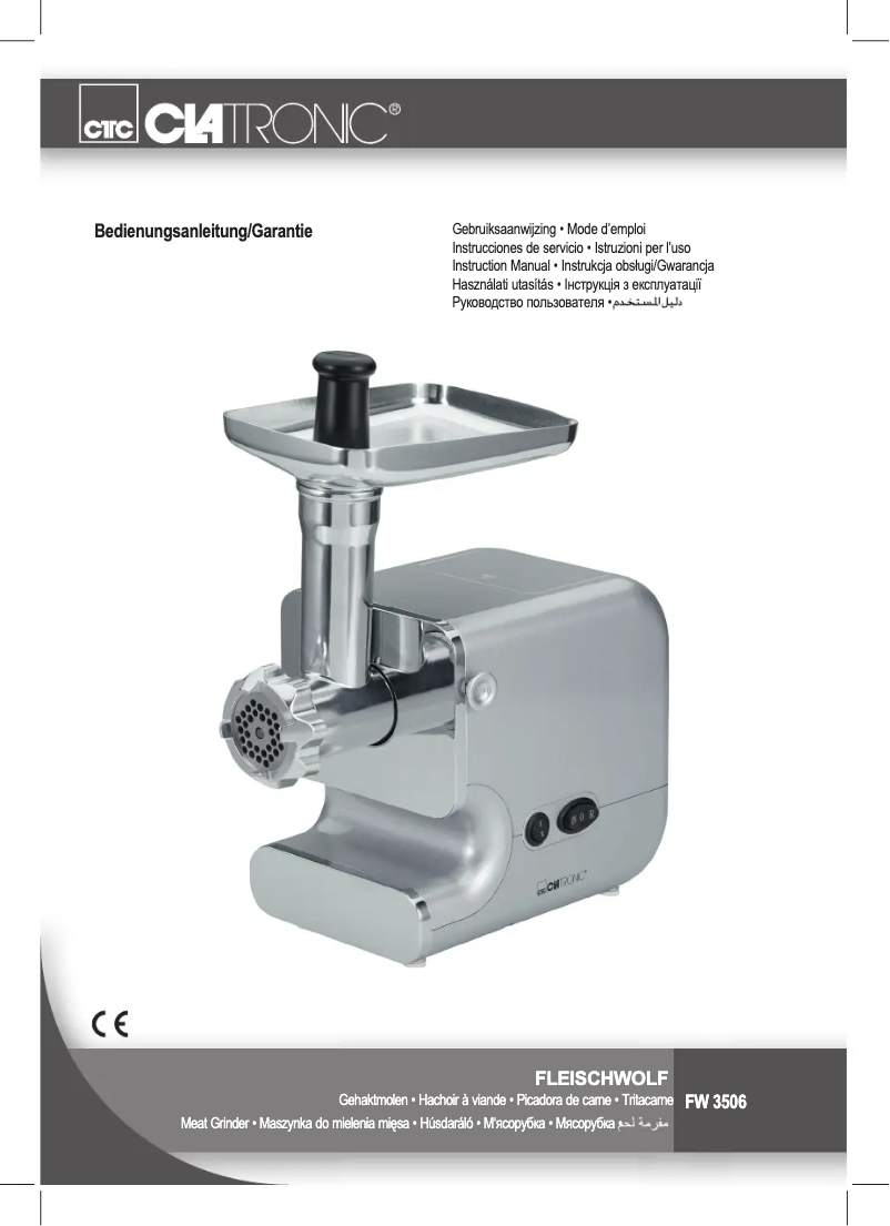 Page 1 of the manual User Manual Clatronic FW 3506