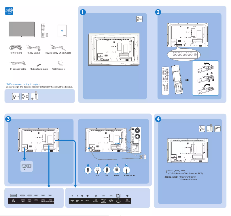 Page 1 of the manual Quick Start Guide Philips 32BDL4510D