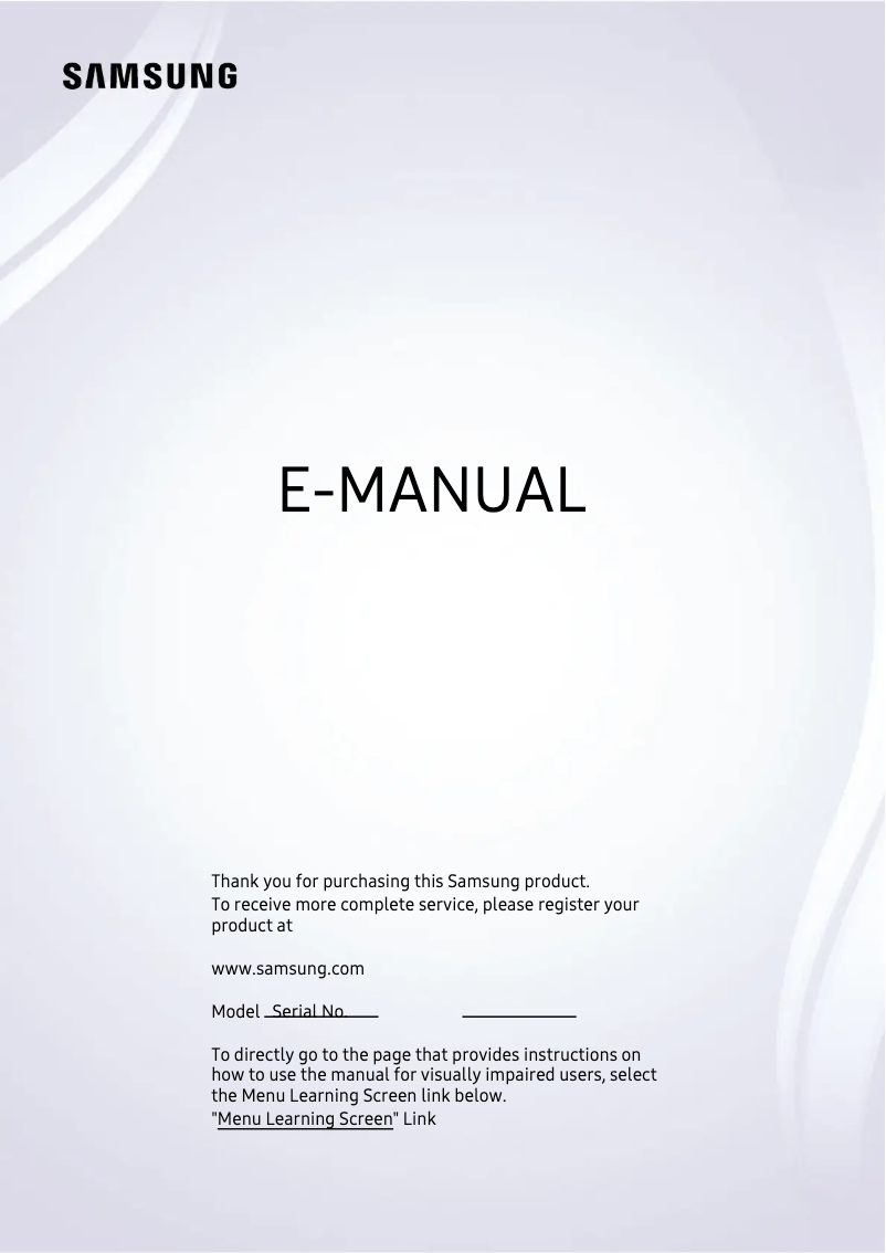 First page image of the manual for UE43TU8507U