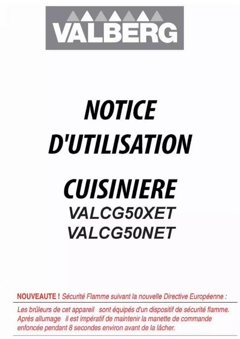 Page 1 of the manual User Manual Valberg VALCG50XET