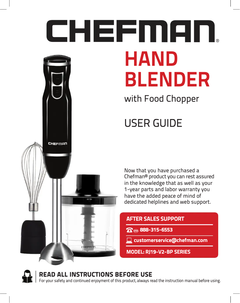 First page image of the manual for RJ19-V2-BP