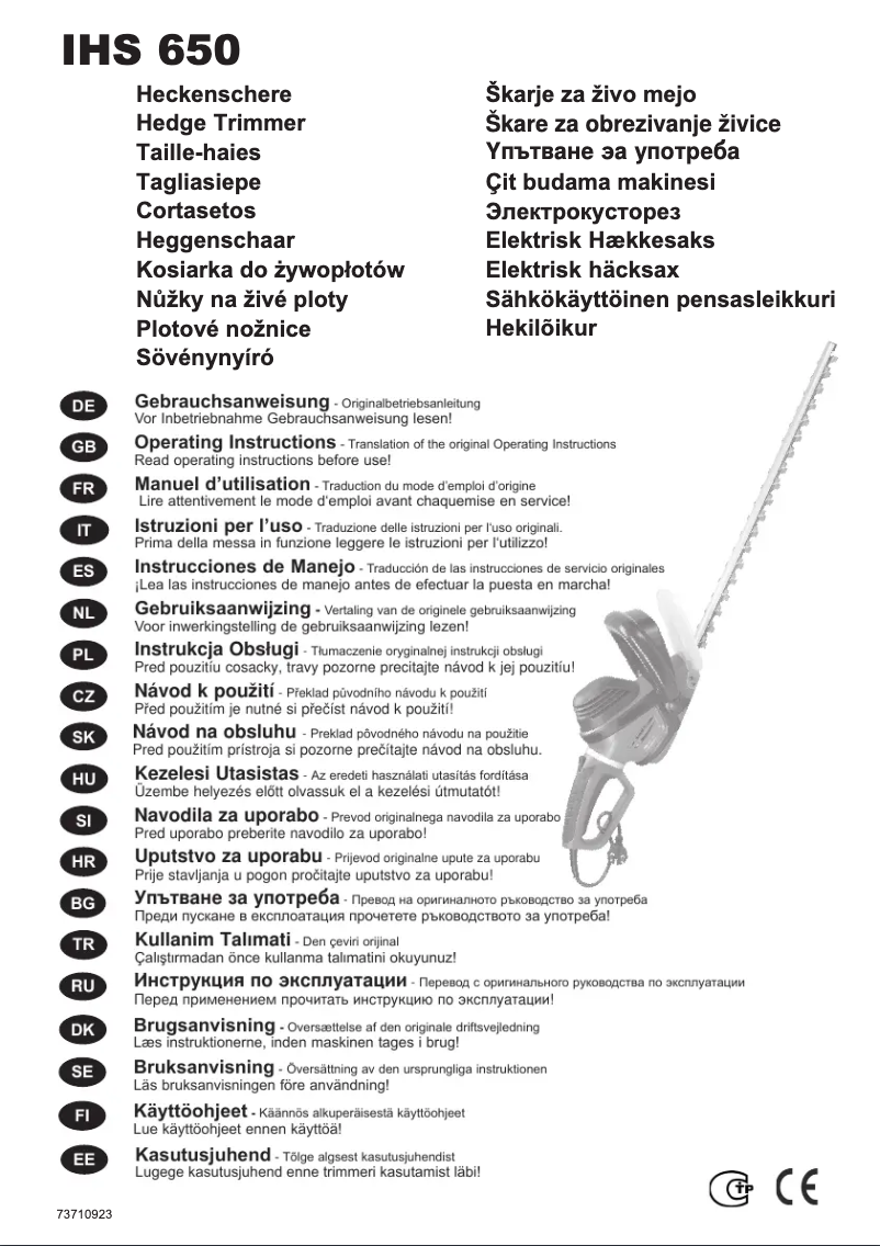 First page image of the manual for IHS 650