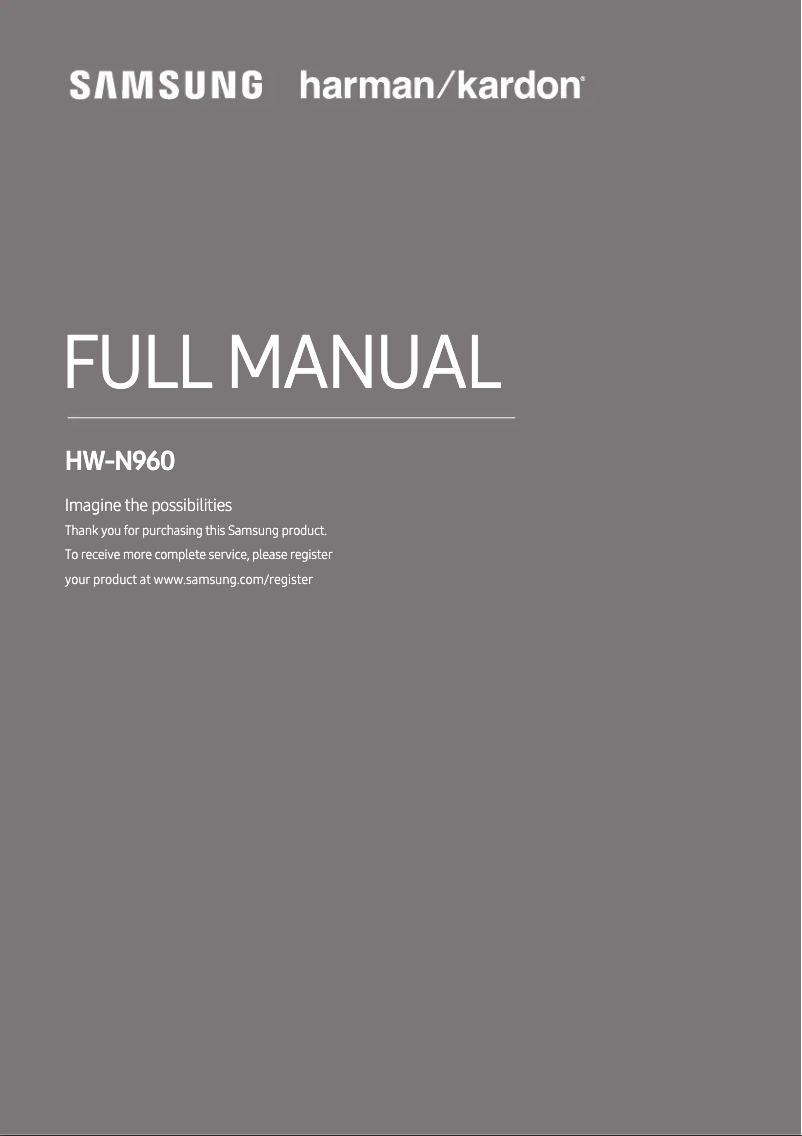 Page 1 of the manual User Manual Samsung HW-N960