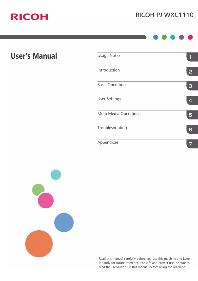 Page 1 of the manual User Manual Ricoh 432122