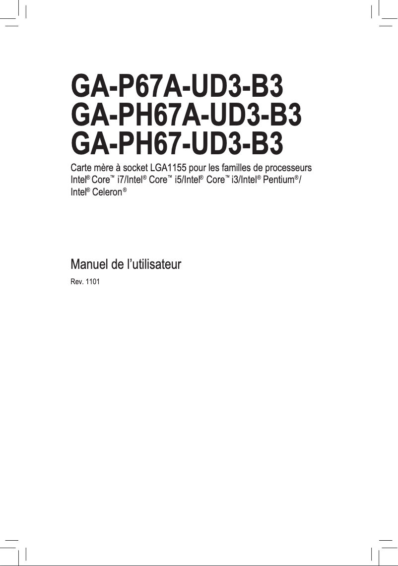 Page 1 of the manual User Manual Gigabyte GA-P67A-UD3-B3