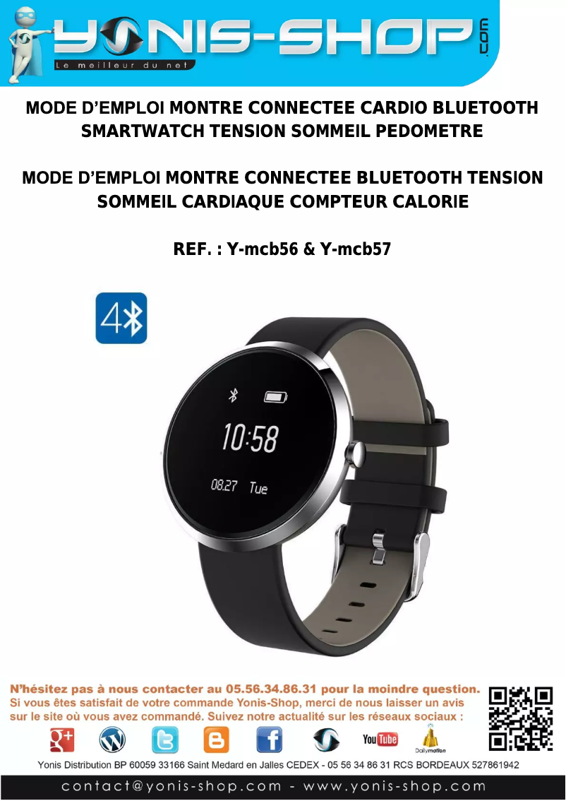 First page image of the manual for Y-MCB56