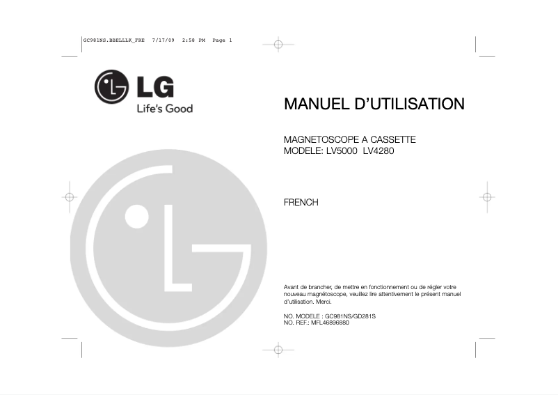 First page image of the manual for LV5000