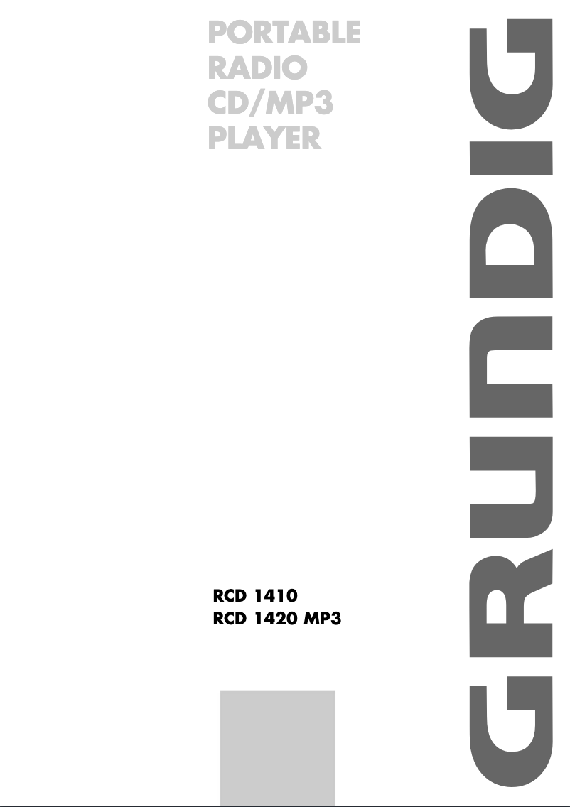 First page image of the manual for RCD 1410