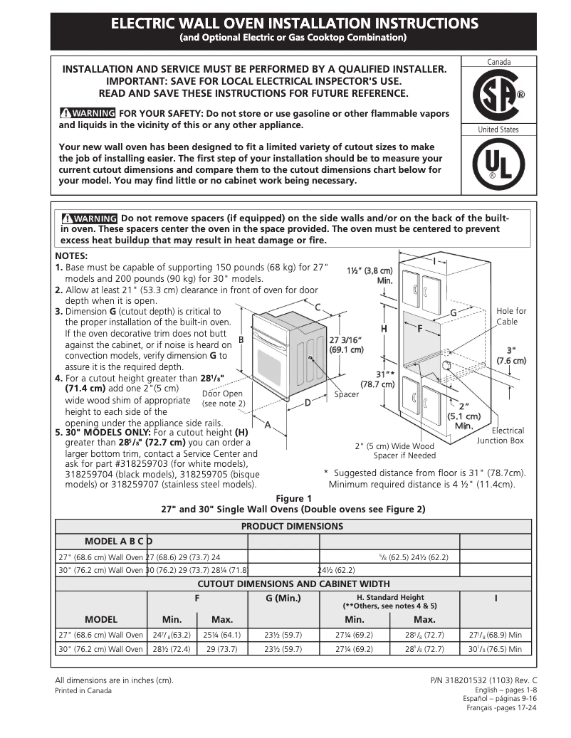 First page image of the manual for FPEW2785KF