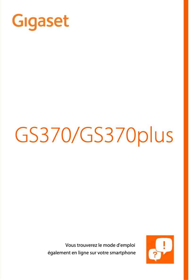 Page 1 of the manual User Manual Gigaset GS370