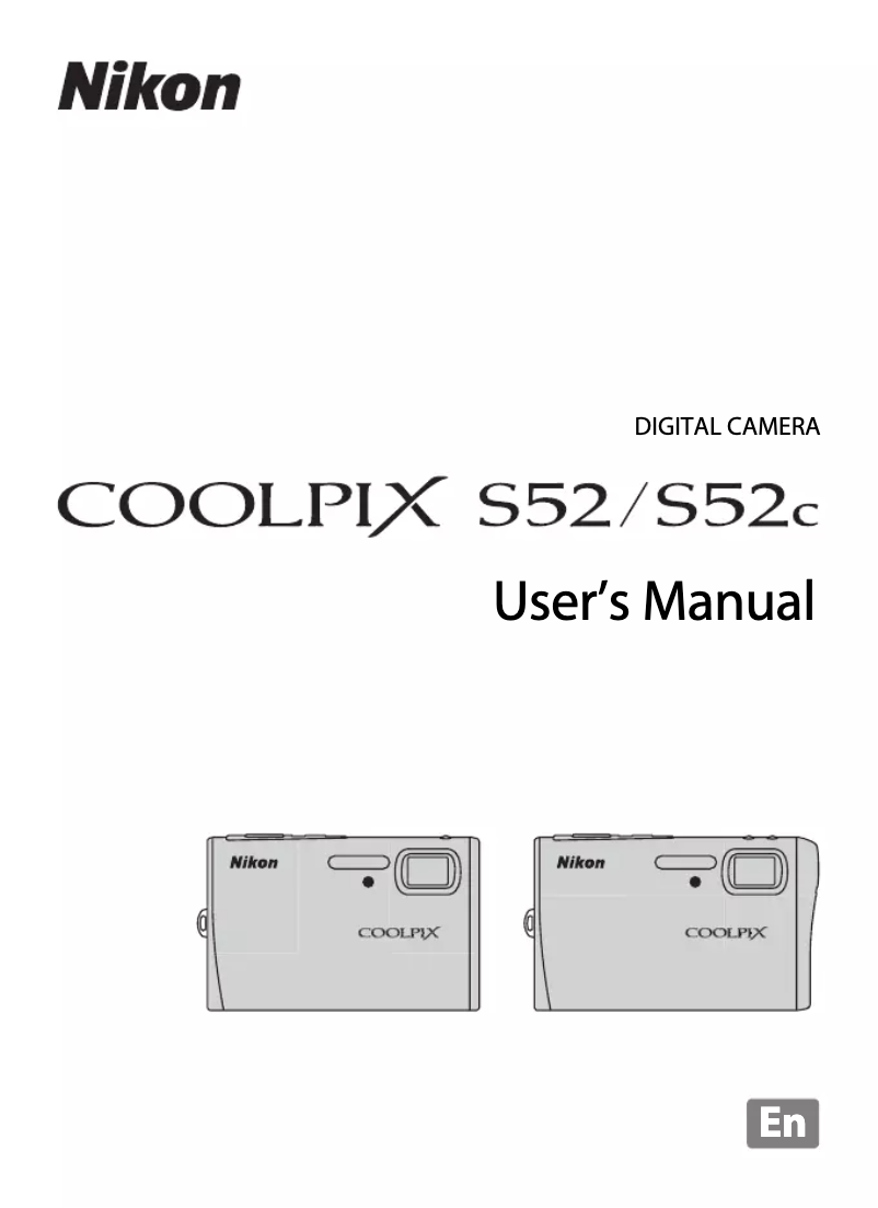 First page image of the manual for Coolpix S52
