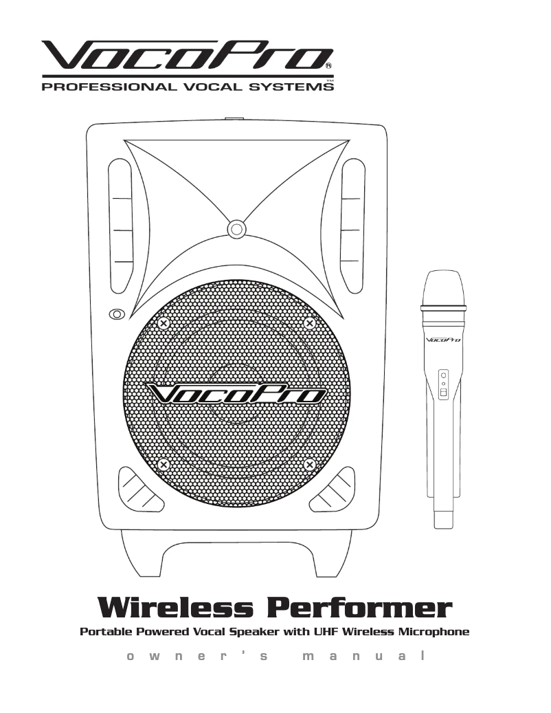 Page 1 of the manual User Manual Vocopro Wireless Performer