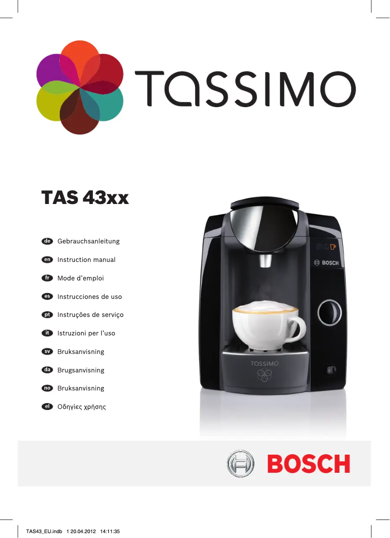 First page image of the manual for Tassimo TAS4302