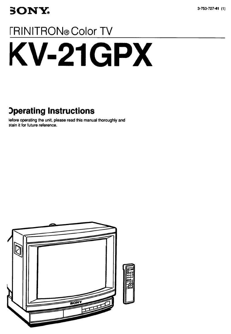 First page image of the manual for KV-21GPX