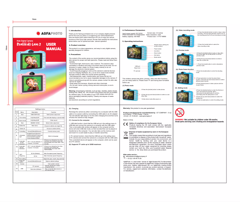 First page image of the manual for Realkids Cam 2