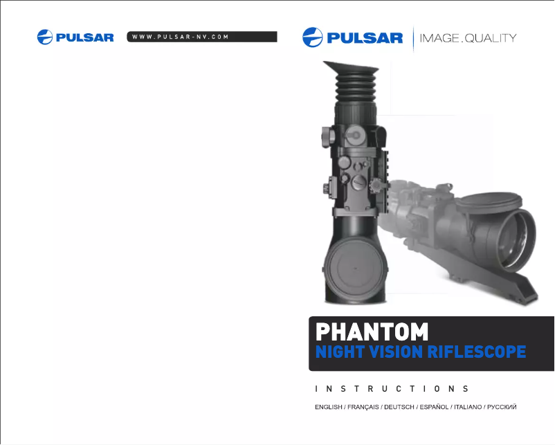 First page image of the manual for Phantom