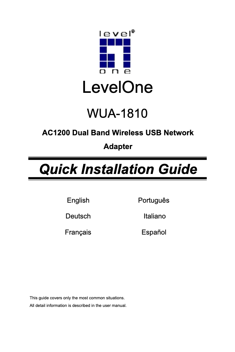 Page 1 of the manual Technical Sheet LevelOne WUA-1810A