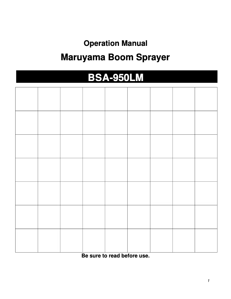 First page image of the manual for BSA-950LM