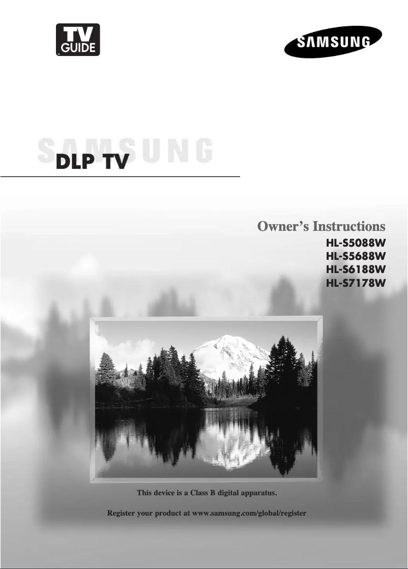 Page 1 of the manual User Manual Samsung HL-S5088W