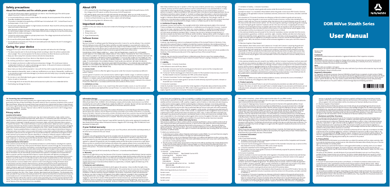Page 1 of the manual User Manual Navman MiVue Stealth