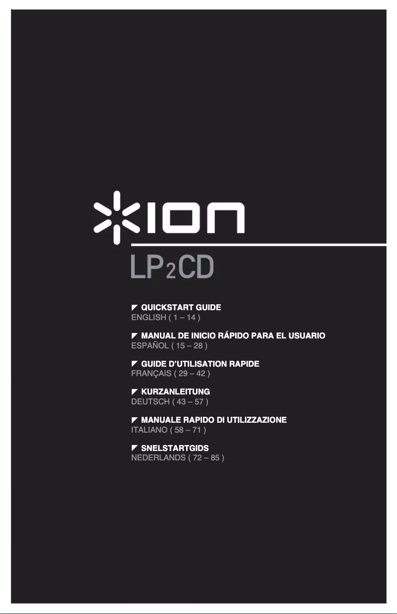 First page image of the manual for LP2CD USB