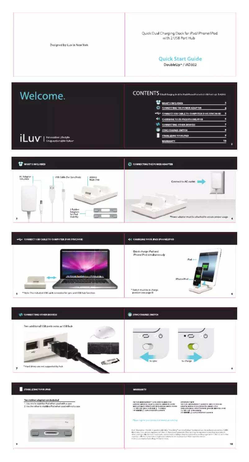 Page 1 of the manual User Manual iLuv IAD302