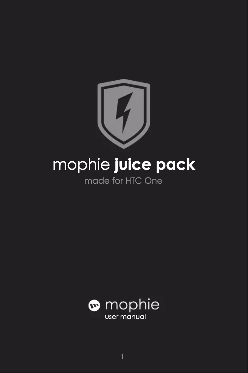 First page image of the manual for Juice pack for HTC One