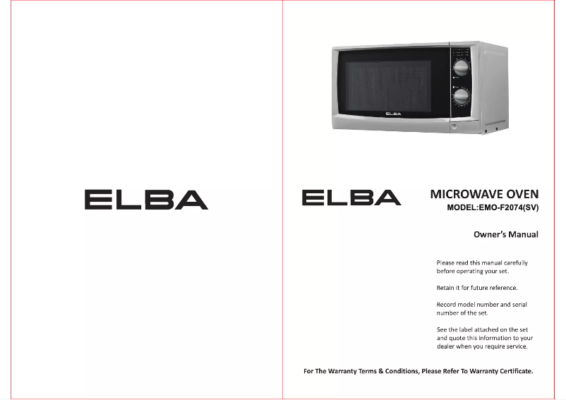 First page image of the manual for EMO-F2074(SV)