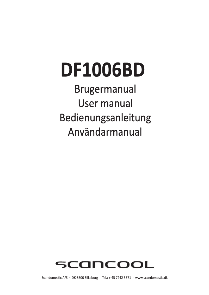 Page 1 of the manual User Manual Scancool DF1006BD