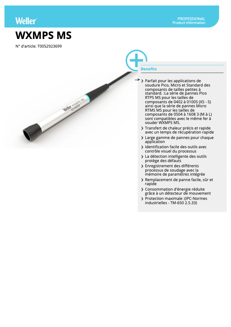 First page image of the manual for WXMPS MS