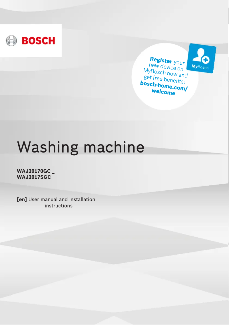 First page image of the manual for WAJ2017SGC