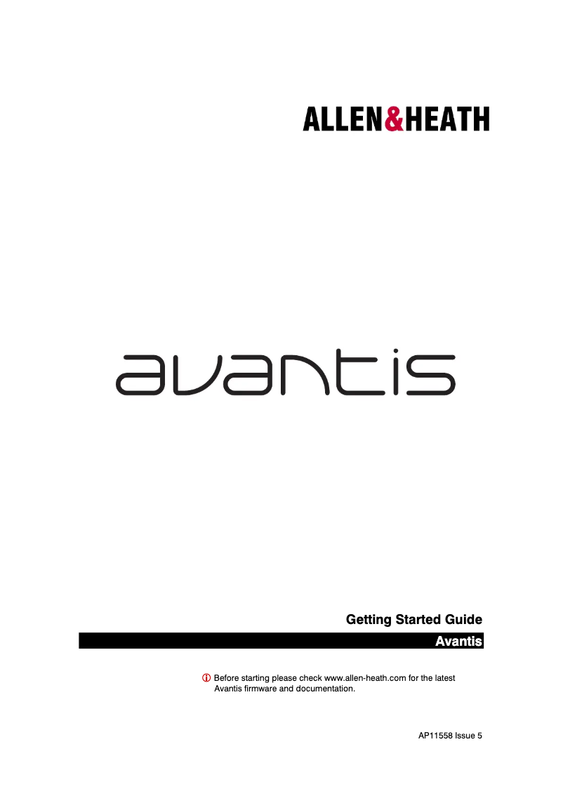 Page 1 de la notice Guide de démarrage rapide Allen & Heath Avantis