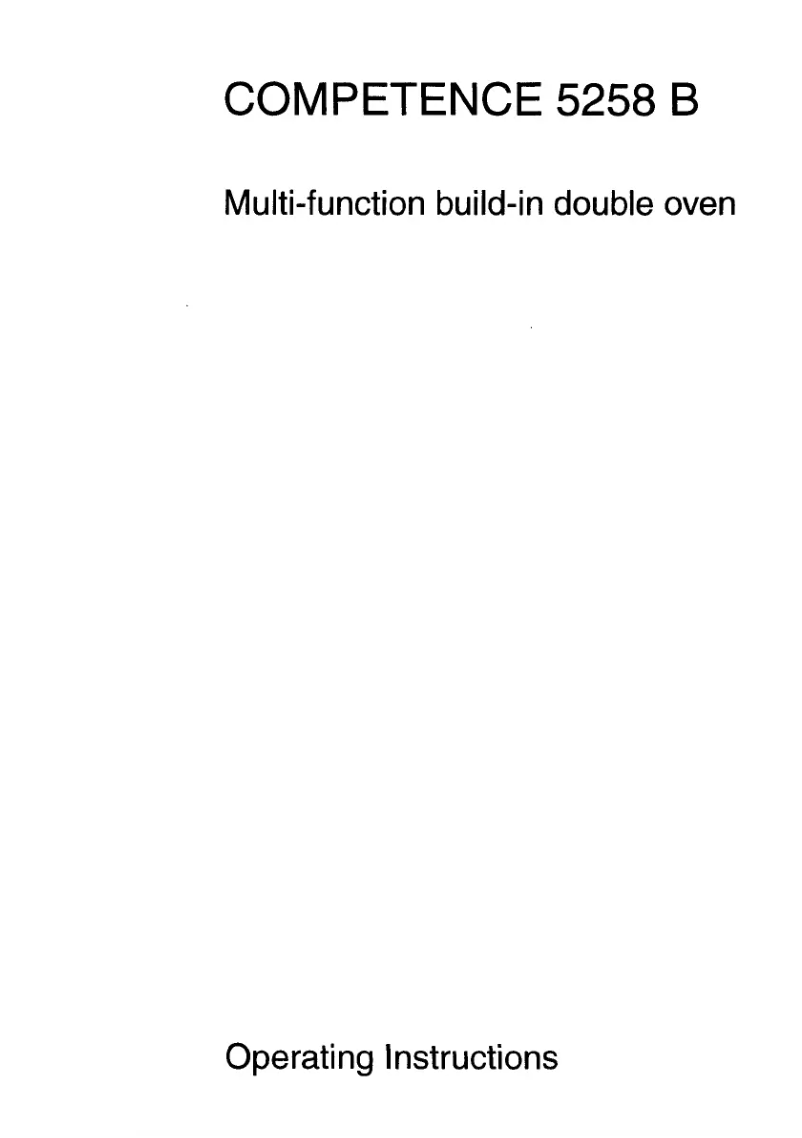 Page 1 of the manual User Manual AEG Competence 5258 B B