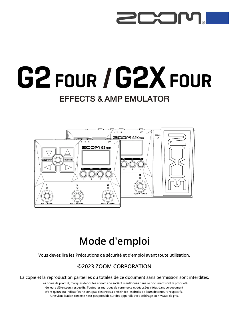 First page image of the manual for G2 FOUR