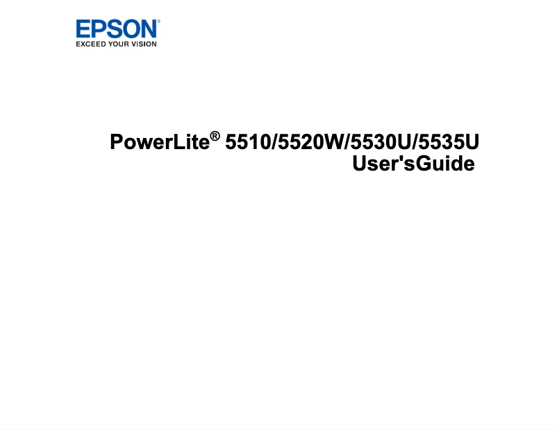 Page 1 de la notice Manuel utilisateur Epson PowerLite 5520W