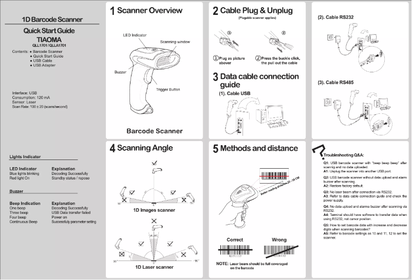 Image de la première page du manuel de l'appareil QLLA1701
