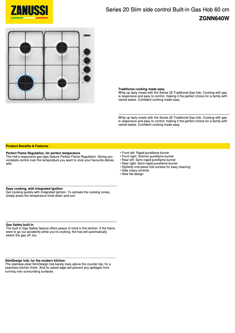 First page image of the manual for ZGNN640W