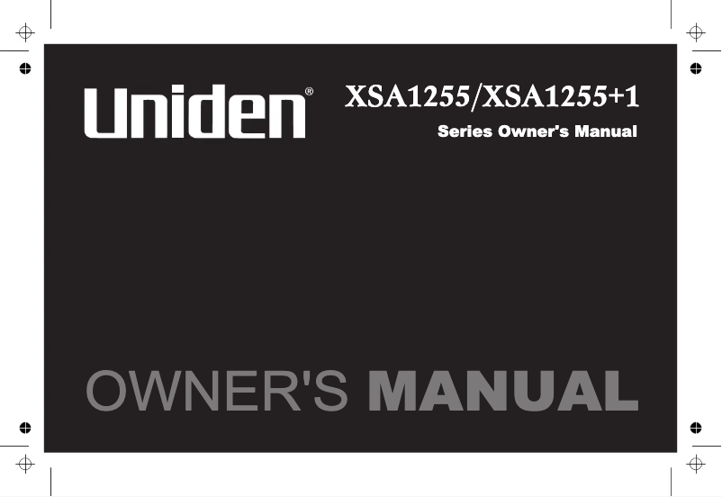 Page 1 of the manual Instruction Manual Uniden XSA 1255