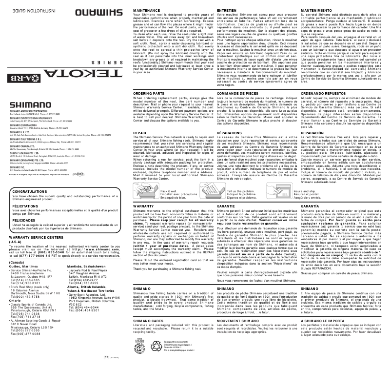 First page image of the manual for Tekota 700