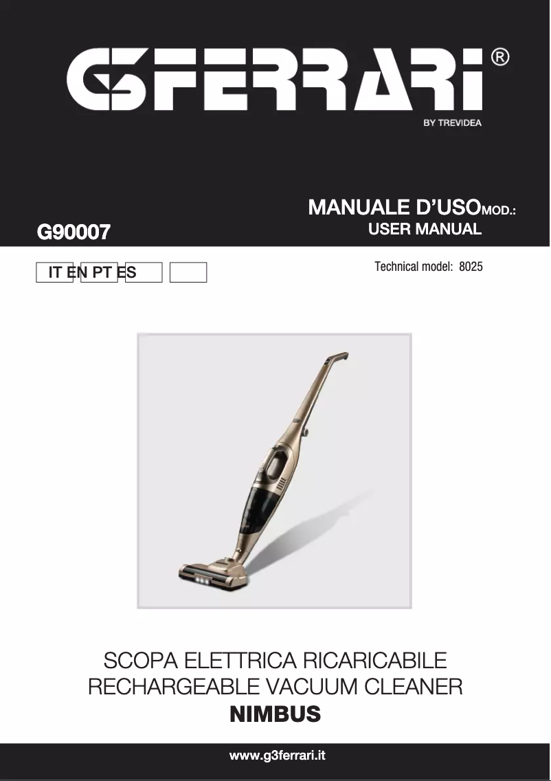 Page 1 de la notice Manuel utilisateur G3 Ferrari Nimbus G90007